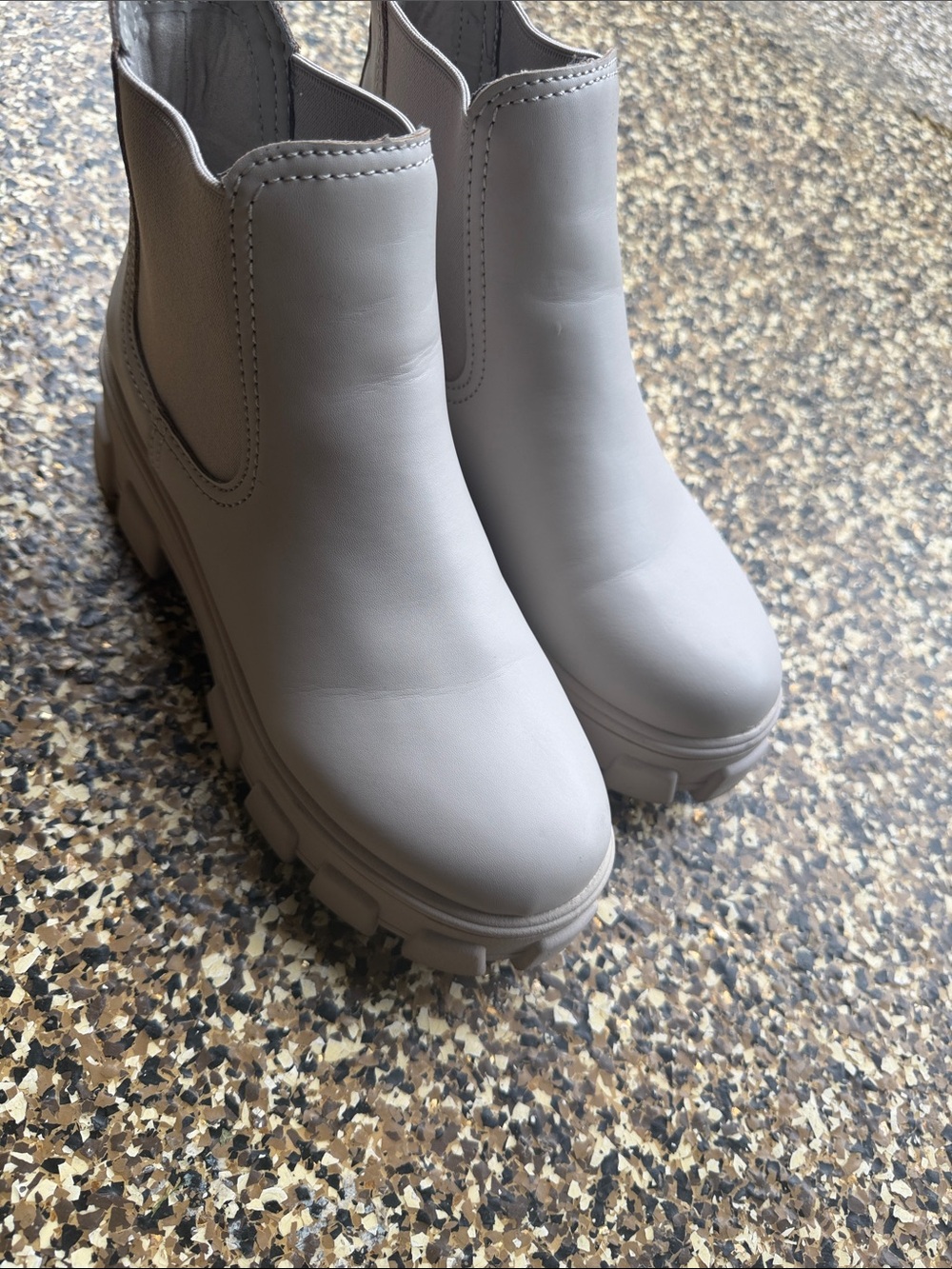 Circus by Sam Edelman Chunky Chelsea Ankle Boots in Light Gray